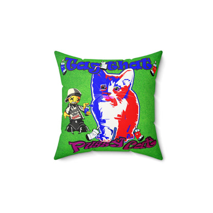 tag that - Faux Suede Square Pillow - (green turf)