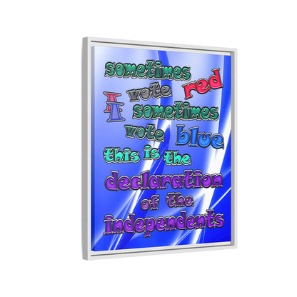 declaration of the independents - framed canvas art (blue-white wave)