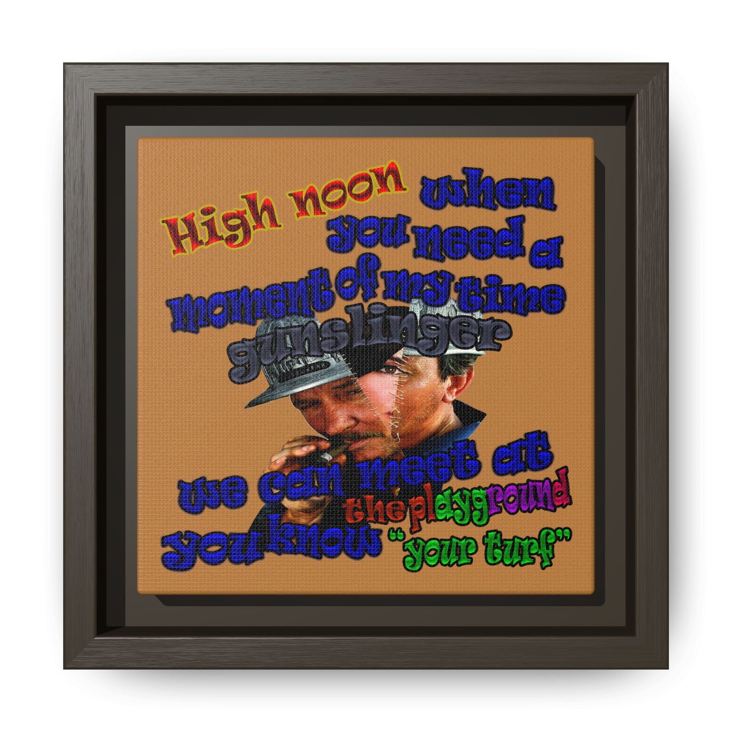 high noon - framed canvas art (light brown)