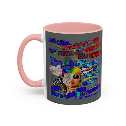 drop the beat - Accent Mug (dark grey)