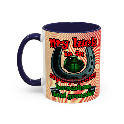 my luck - Accent Mug (yellow-orange wave)