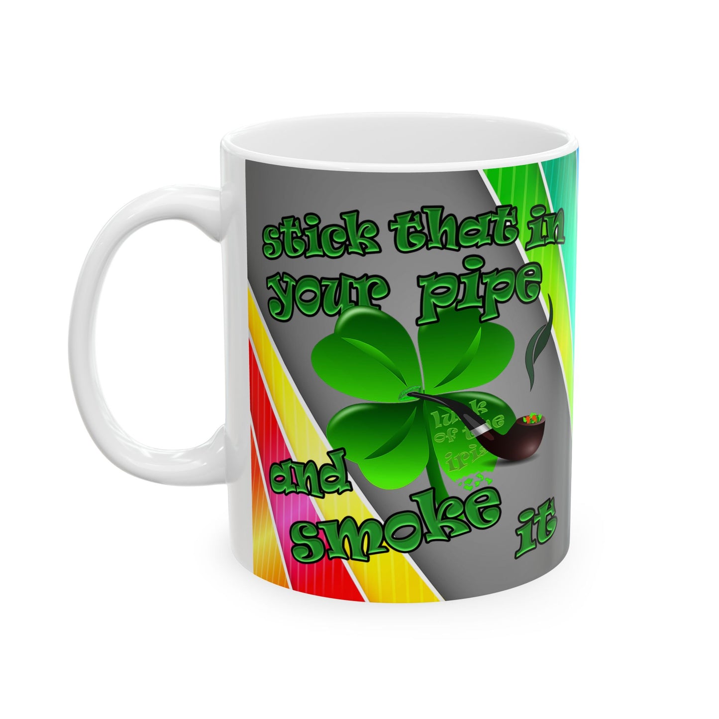 celtics logo - White Mug (rainbow split)