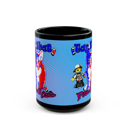 tag that - Black Mug (light blue-purple wave)