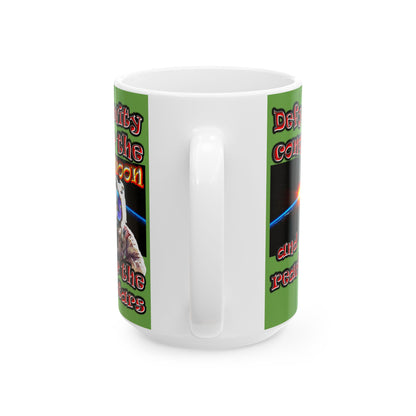defy conquer reach - White Mug (green)