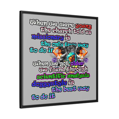 doggystyle - framed canvas art (light grey)