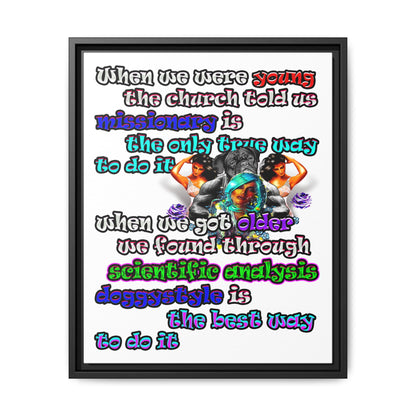 doggystyle - framed canvas art (white)