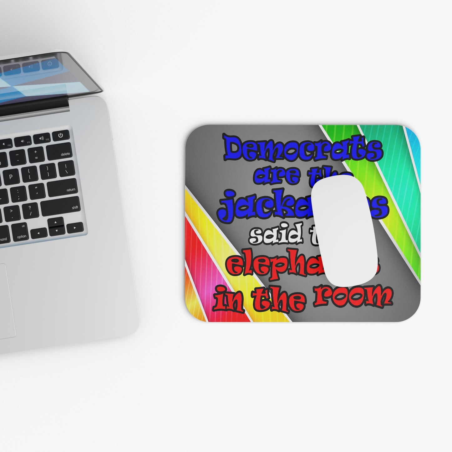 donkeys and elephants - Mouse Pad (Rectangle) (rainbow split)