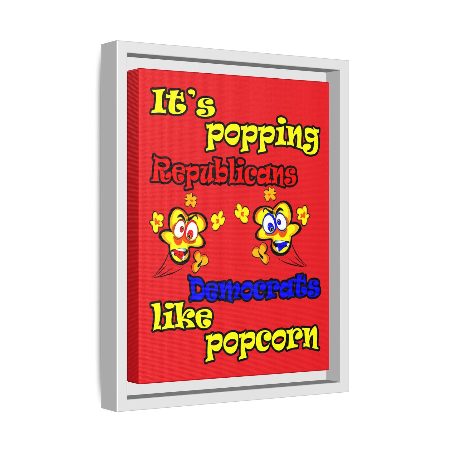 popping like popcorn - framed canvas art (red)