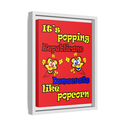 popping like popcorn - framed canvas art (red)