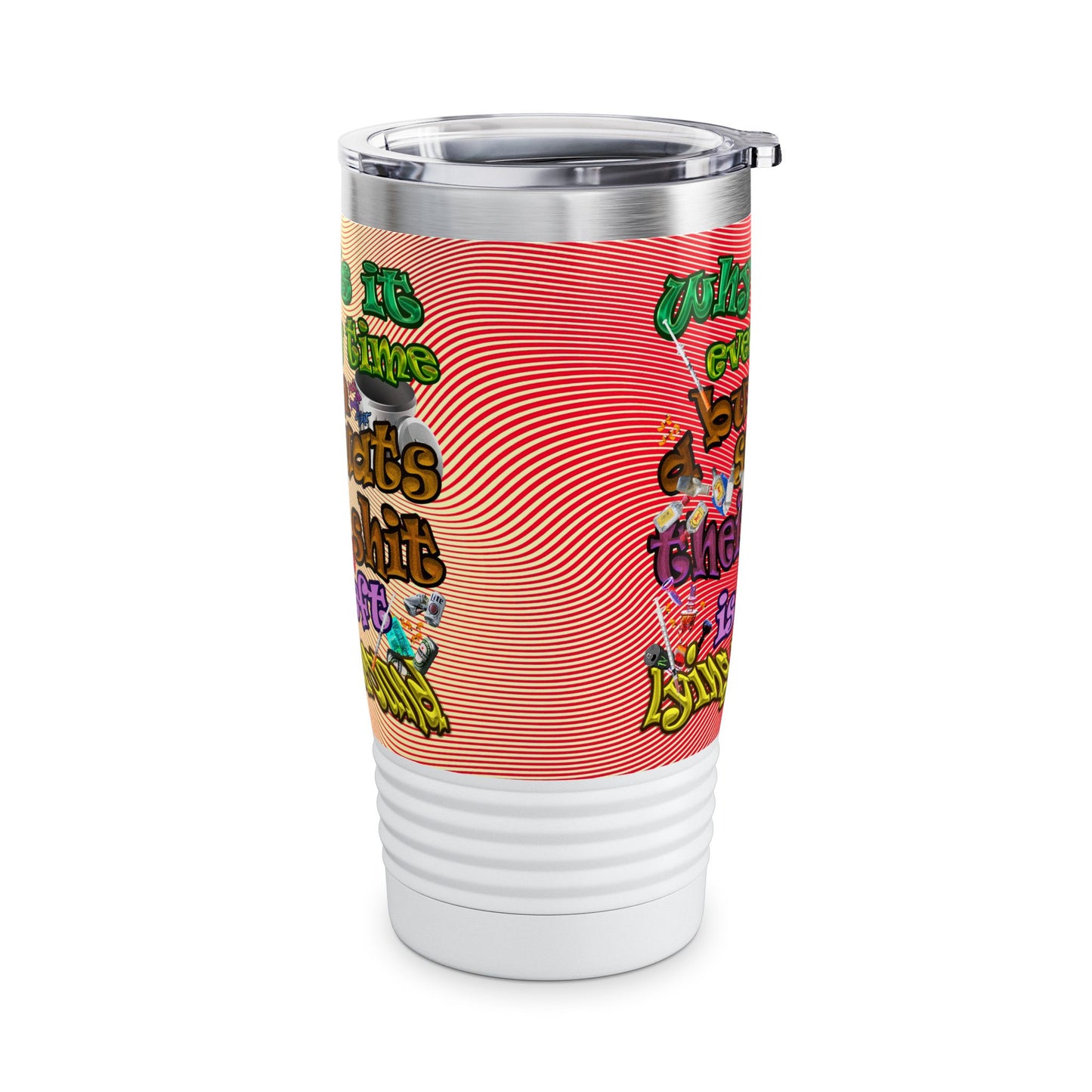 the bum's shit - Ringneck Tumbler, 20oz (yellow-orange wave)