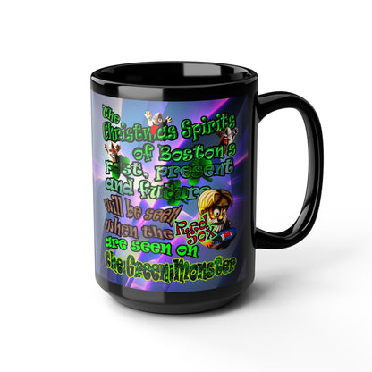 christmas spirits of boston - Black Mug (grey-pink wave)