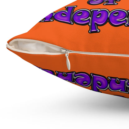 declaration of the independents - Spun Polyester Square Pillow - (orange)