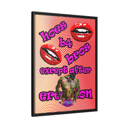 hoes b4 bros - framed canvas art (yellow-orange wave)