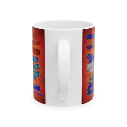 drop the beat - White Mug (burnt orange)
