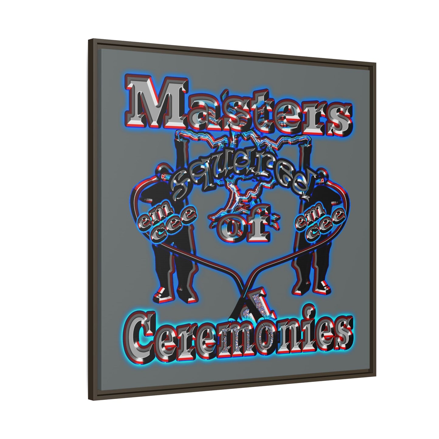 em cee squared - framed canvas art (dark grey)