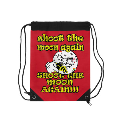 shoot the moon again - Drawstring Bag (dark red)