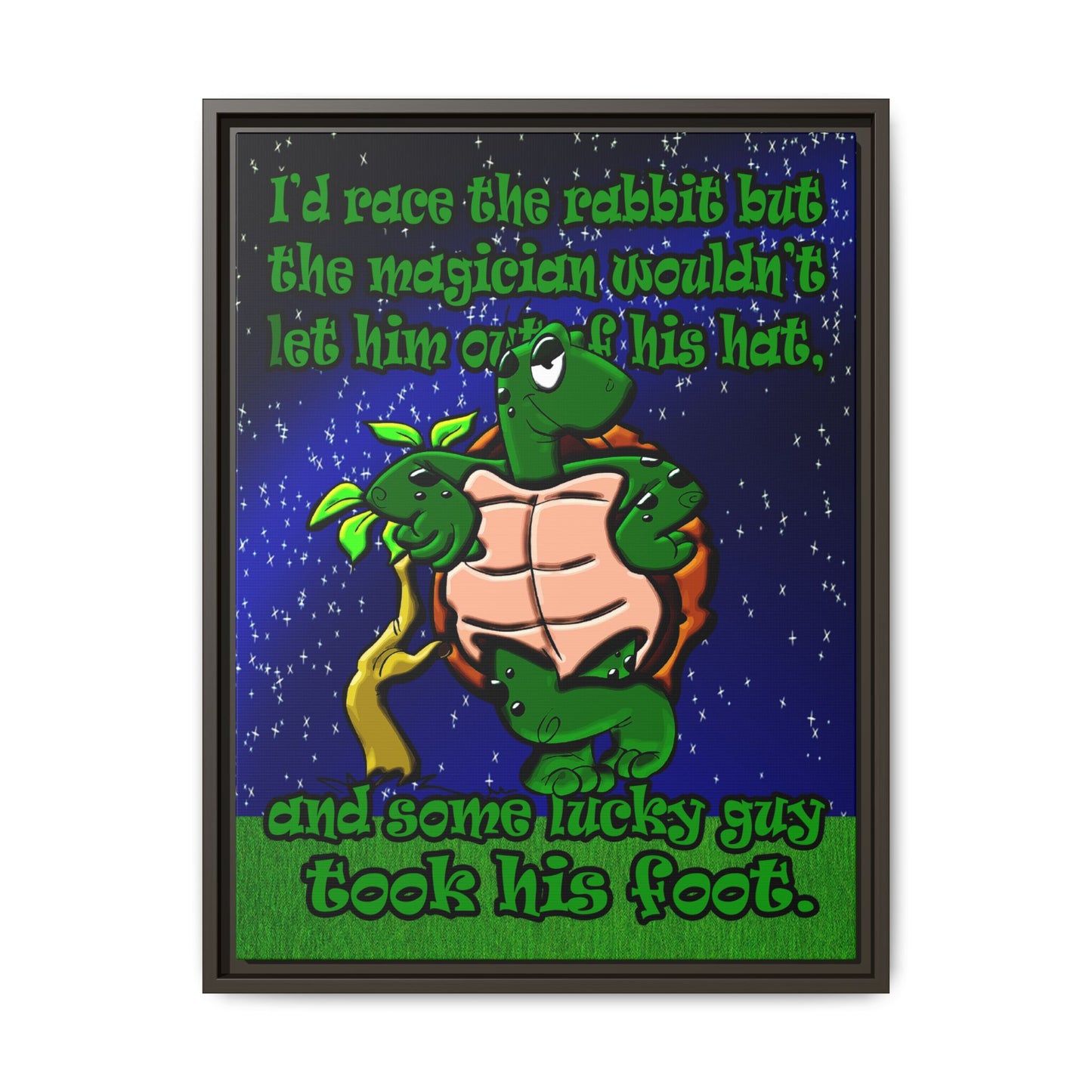 turtle race - framed canvas art ('snoops' background)