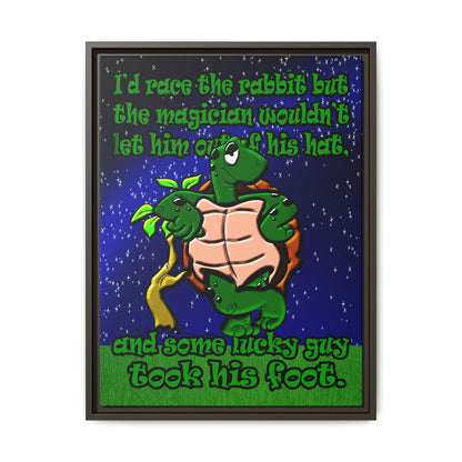 turtle race - framed canvas art ('snoops' background)