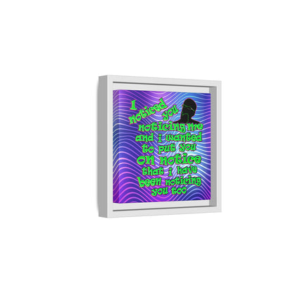 noticed you noticing - framed canvas art (purple wave)