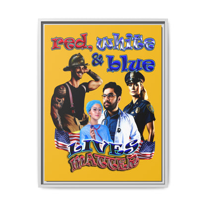 rw&b lives matter - framed canvas art (yellow)