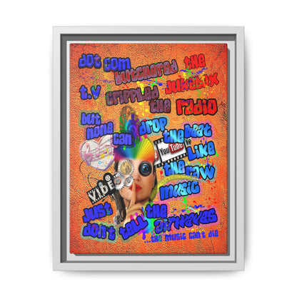 drop the beat - framed canvas art (burnt orange)