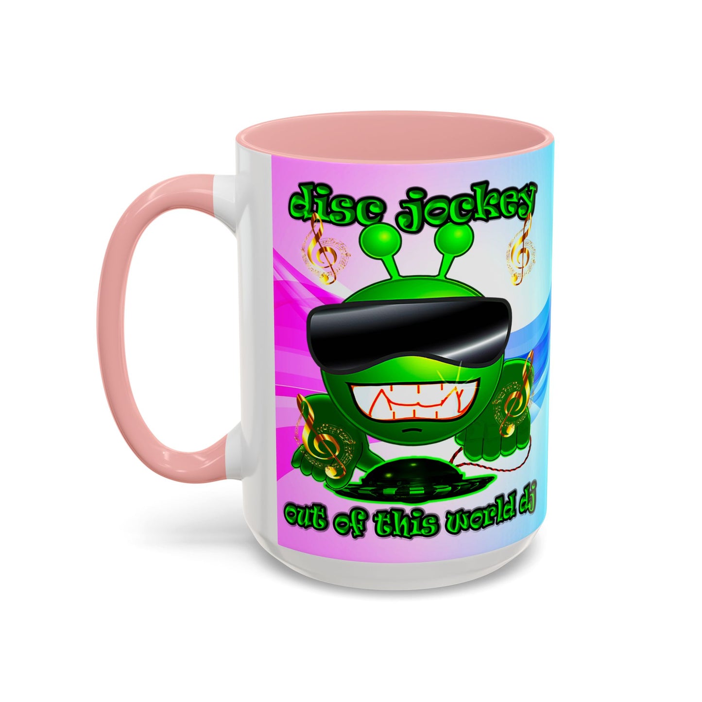 disc jockey - Accent Mug (light blue-pink wave)