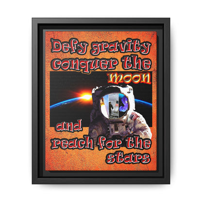 defy conquer reach - framed canvas art (burnt orange)