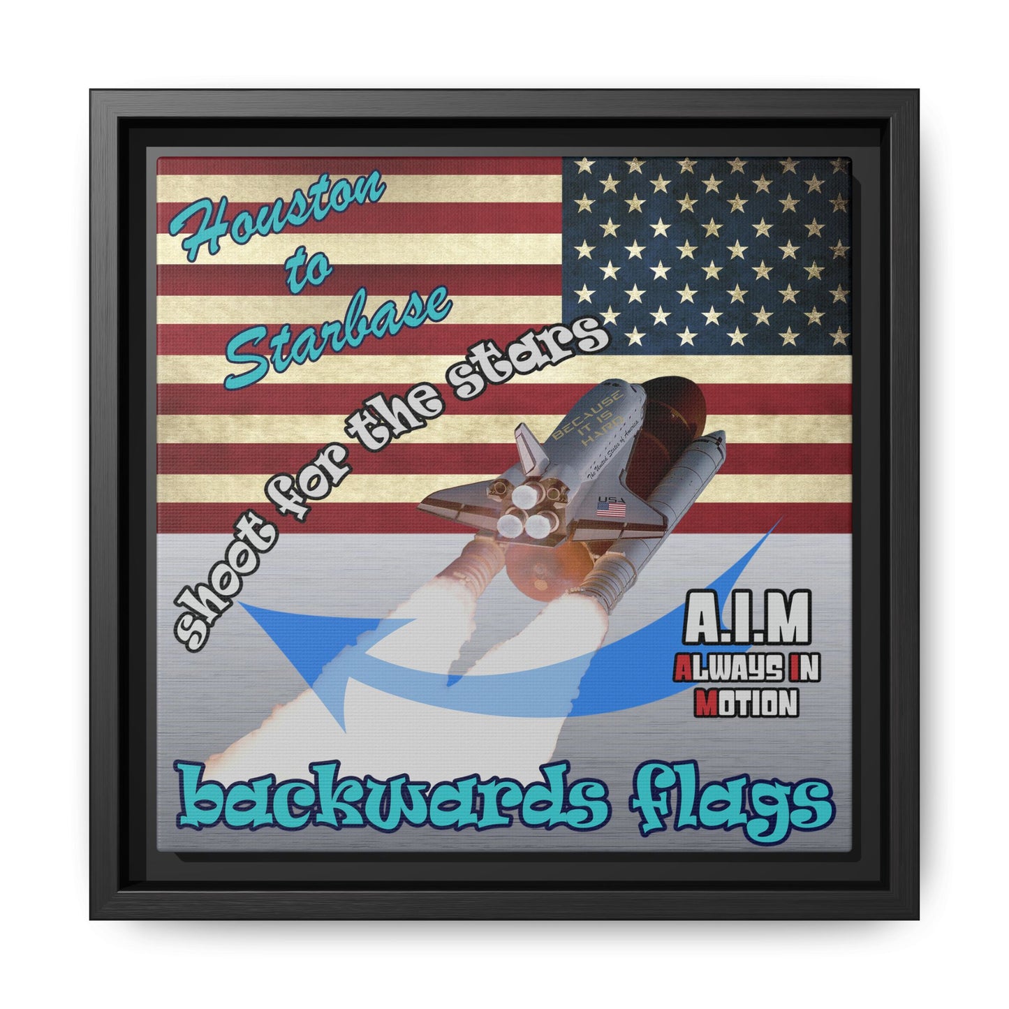 shoot for the stars - framed canvas art (brushed nickel)