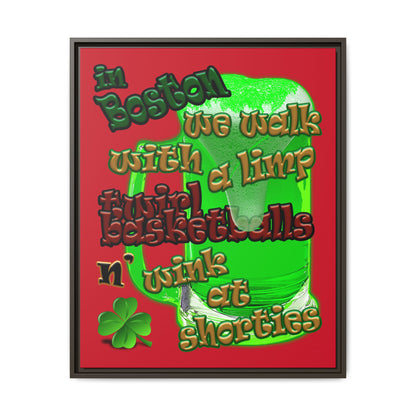 celtics logo - framed canvas art (dark red)