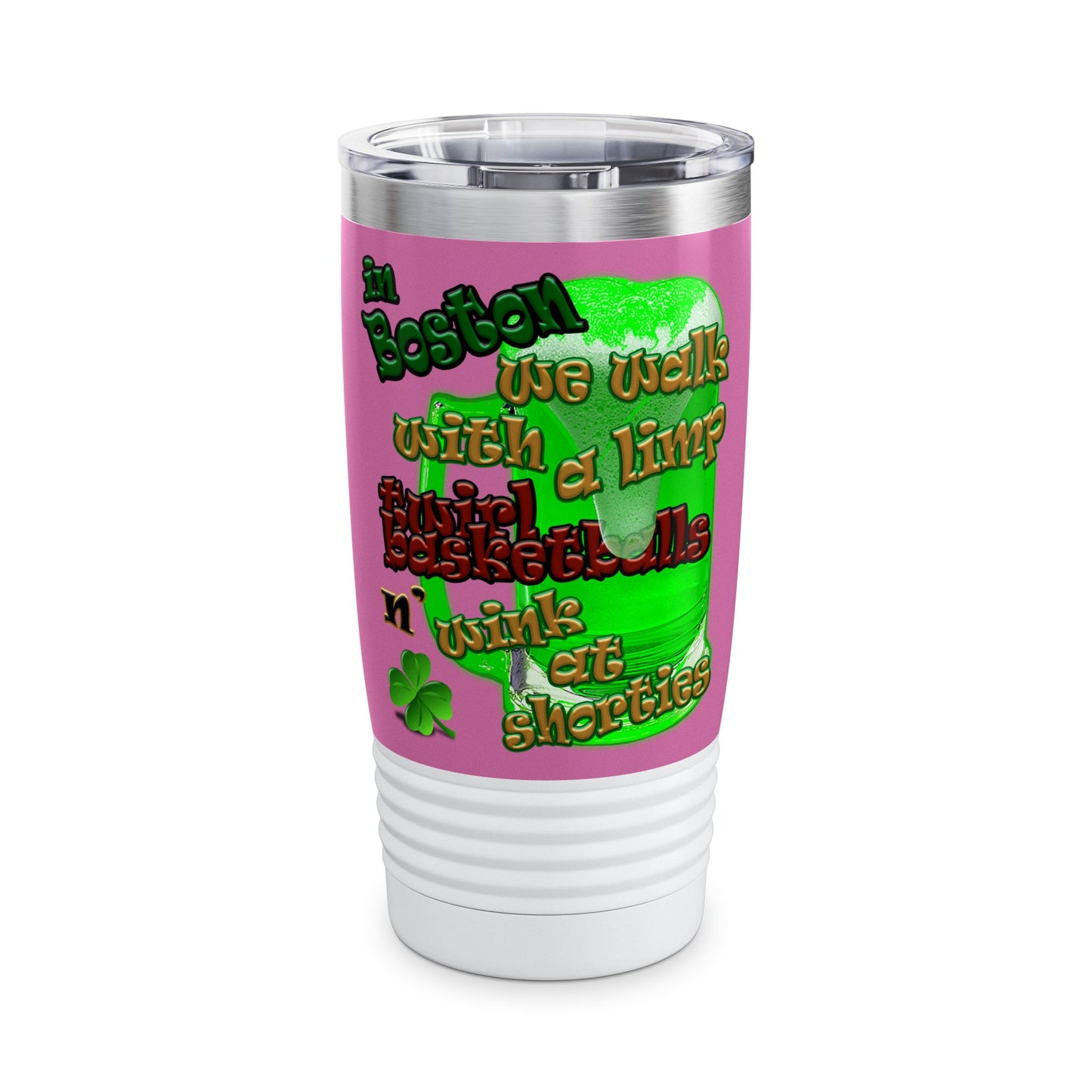 celtics logo - Ringneck Tumbler, 20oz (light pink)