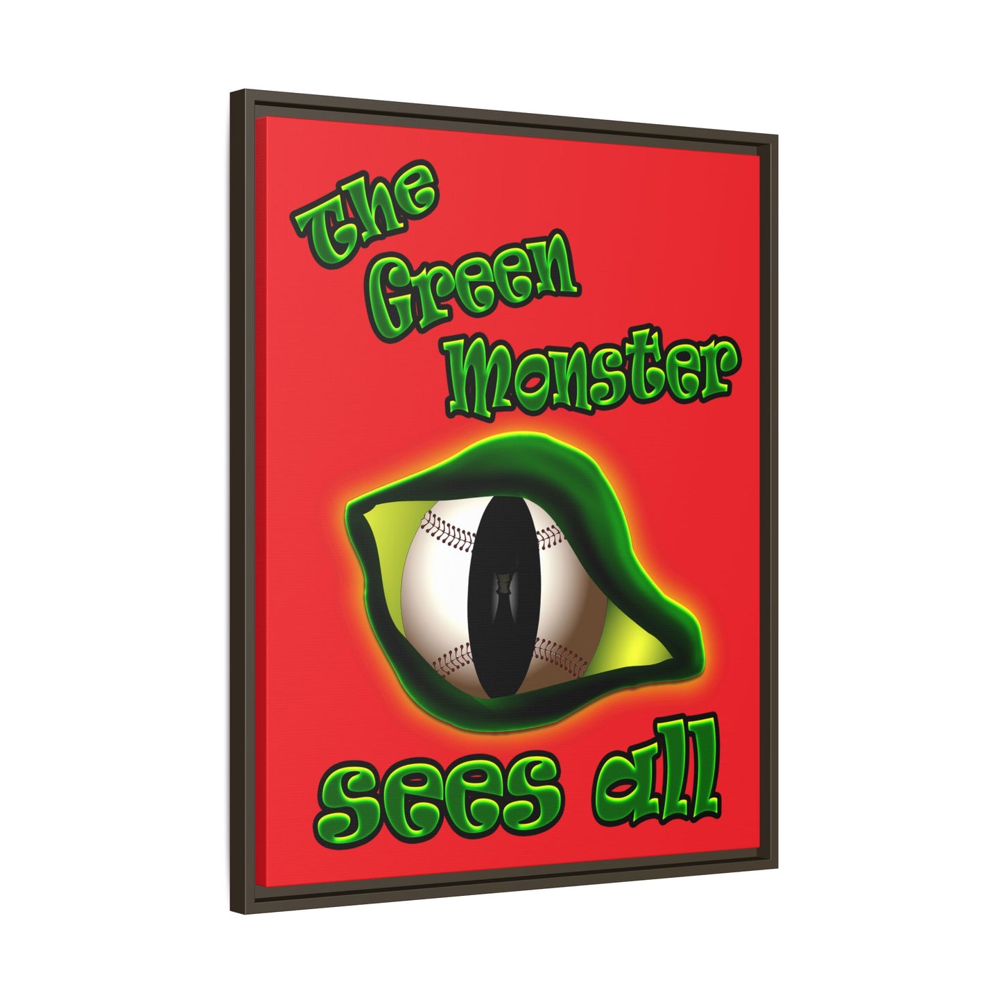 green monster - framed canvas art (red)