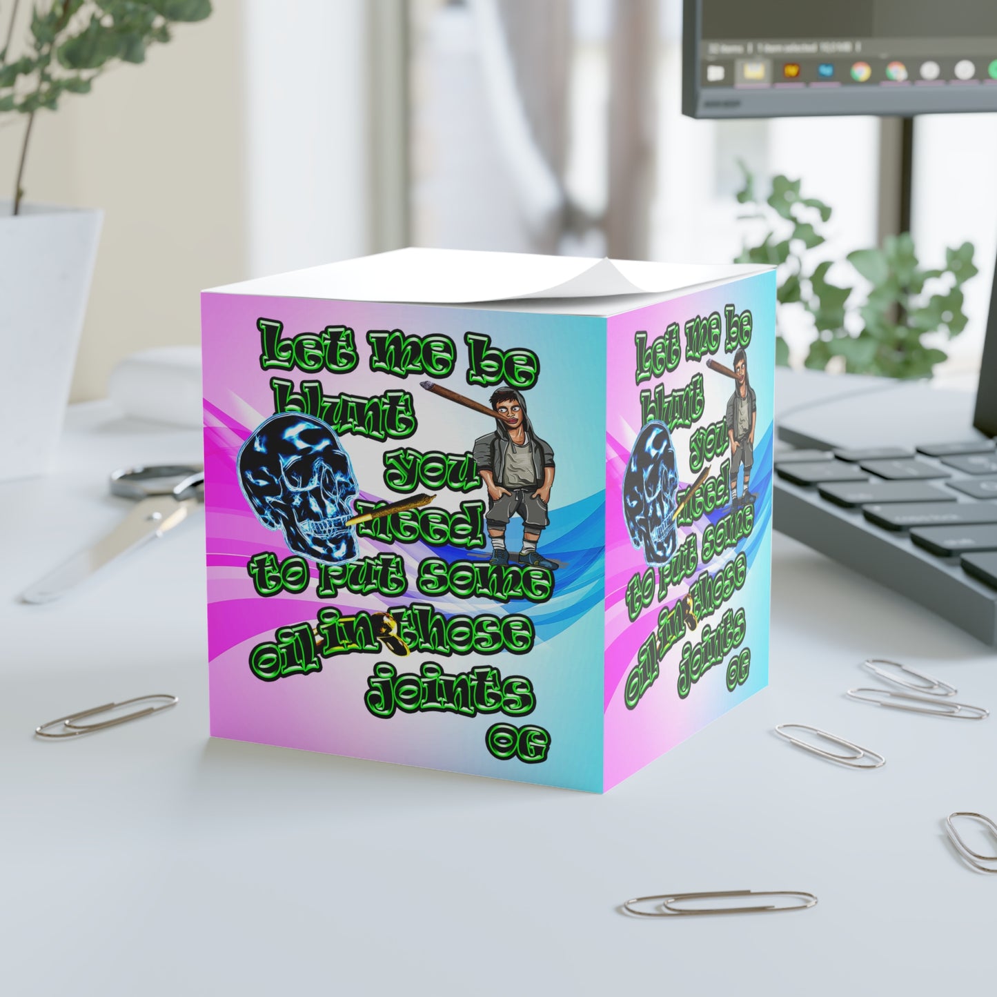 og - note cube (light blue-pink wave)