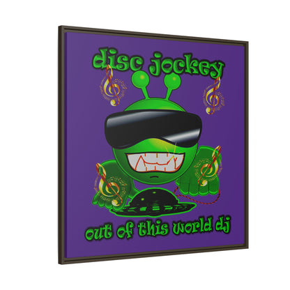 disc jockey - framed canvas art (purple)