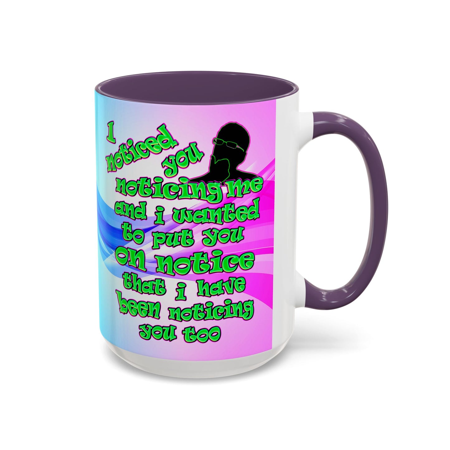 noticed you noticing - Accent Mug (light blue-pink wave)