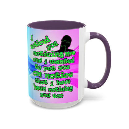 noticed you noticing - Accent Mug (light blue-pink wave)