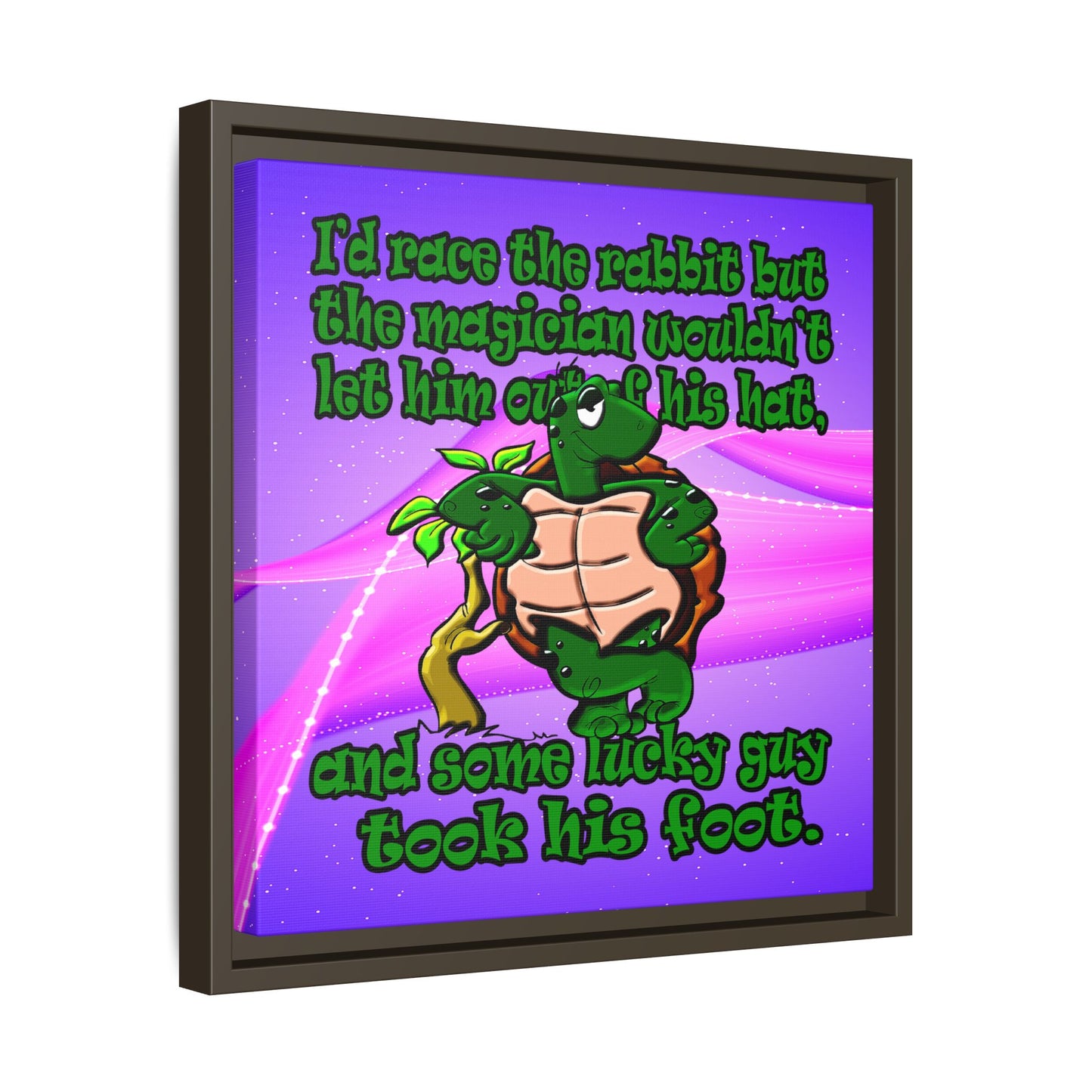 turtle race - framed canvas art (purple-pink wave)