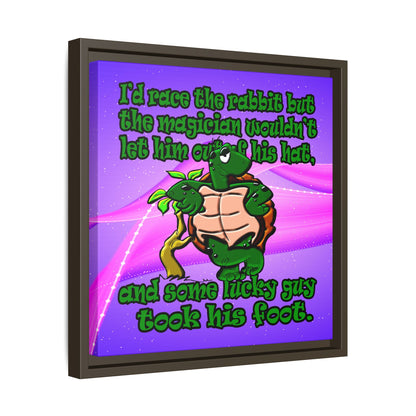 turtle race - framed canvas art (purple-pink wave)