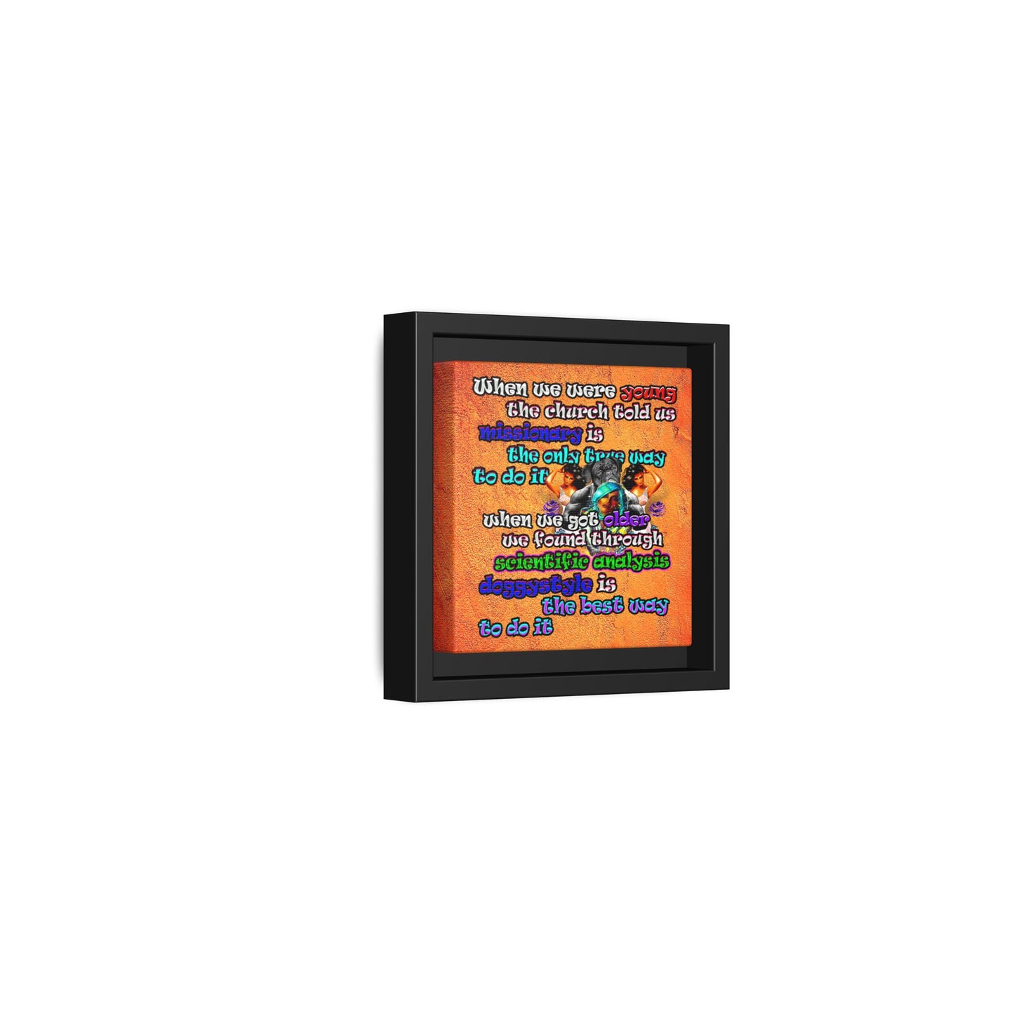 doggystyle - framed canvas art (burnt orange)