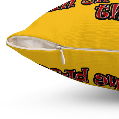 schrodinger's cat - Spun Polyester Square Pillow - (yellow)