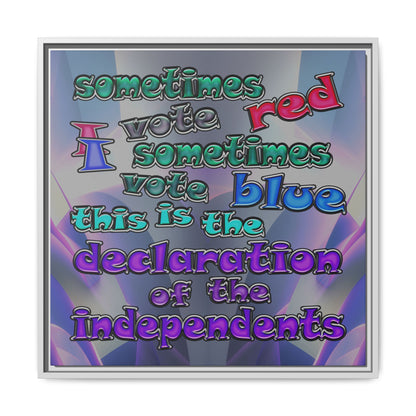 declaration of the independents - framed canvas art (grey-pink wave)