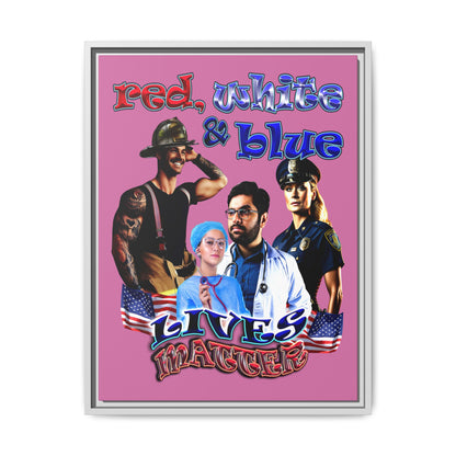 rw&b lives matter - framed canvas art (light pink)