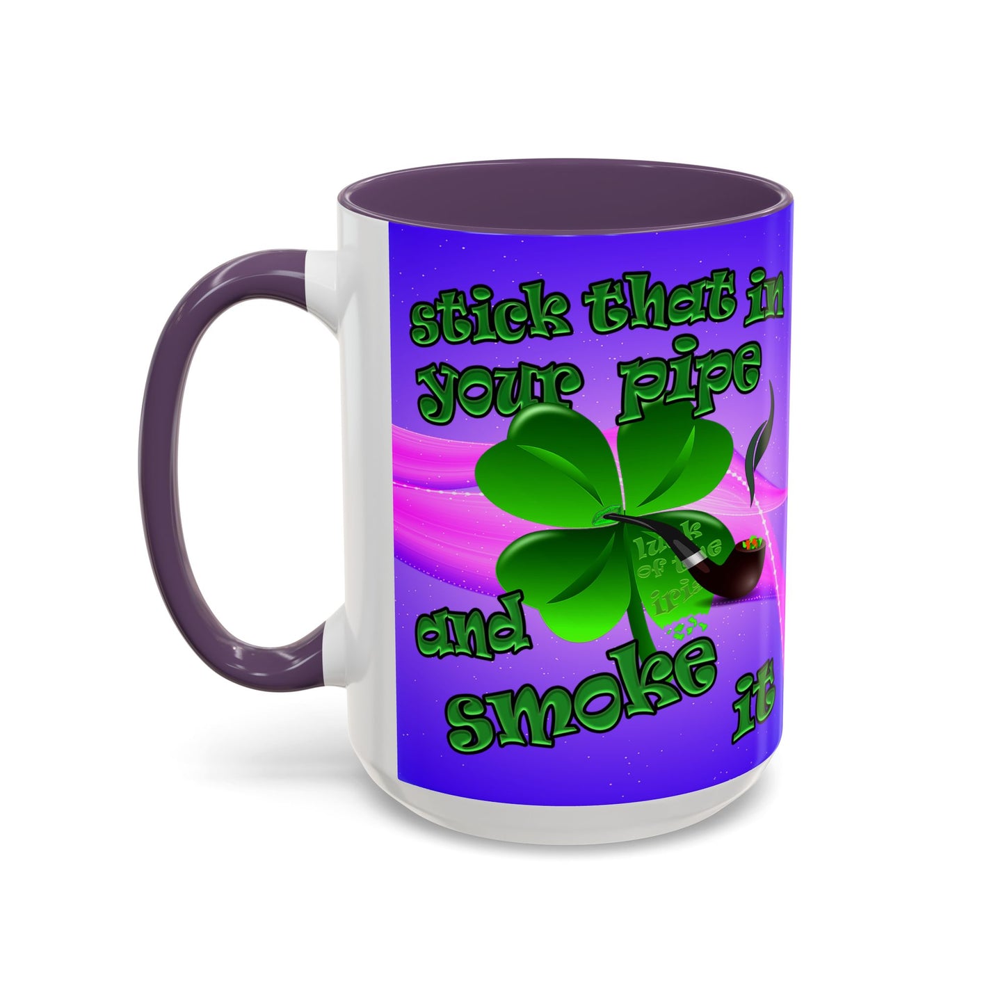 celtics logo - Accent Mug (purple-pink wave)