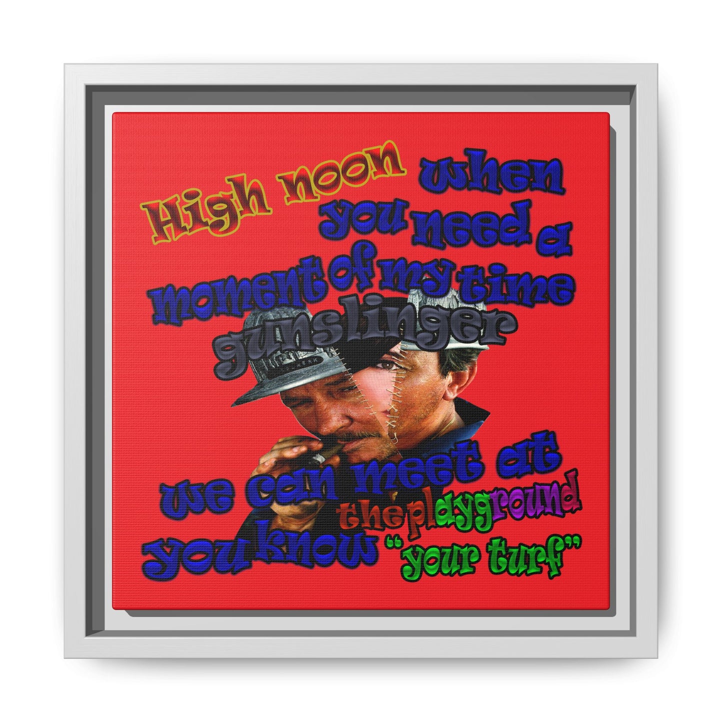 high noon - framed canvas art (red)