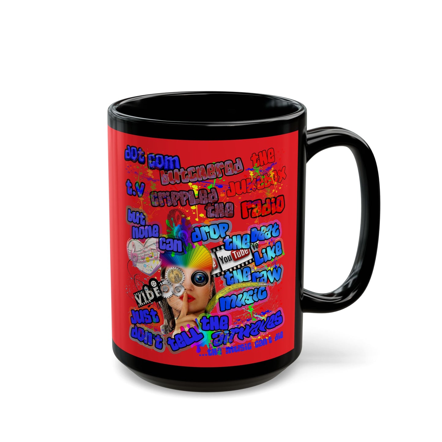 drop the beat - Black Mug (red)