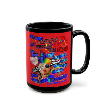 drop the beat - Black Mug (red)
