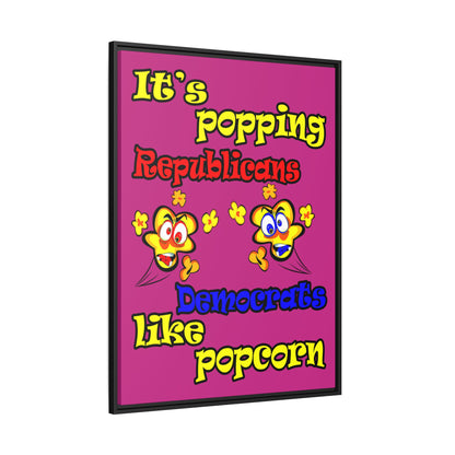 popping like popcorn - framed canvas art (pink)
