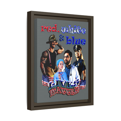 rw&b lives matter - framed canvas art (dark grey)