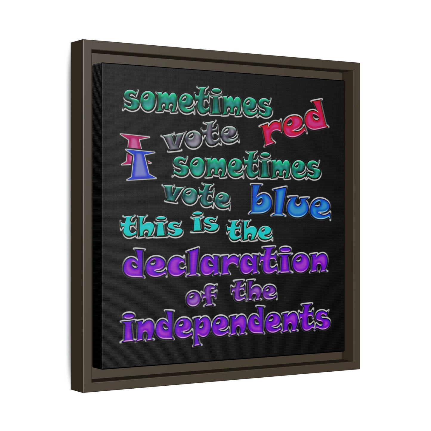 declaration of the independents - framed canvas art (black)