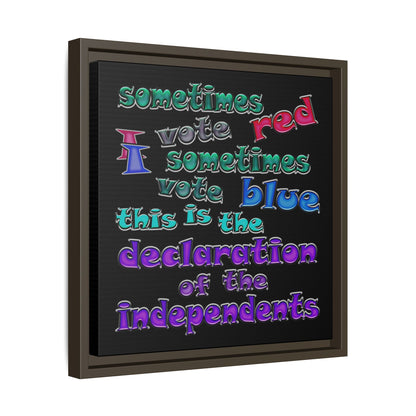 declaration of the independents - framed canvas art (black)