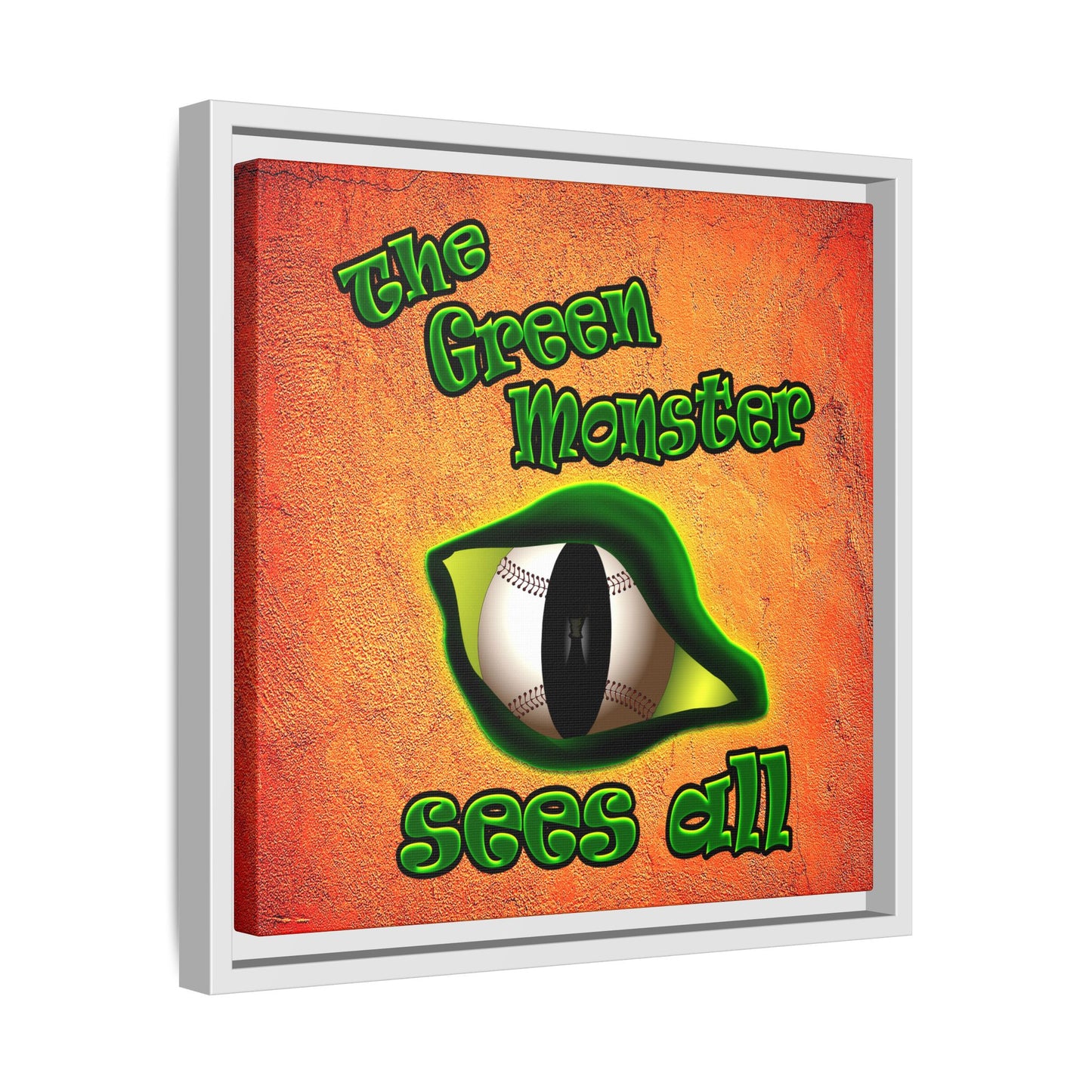 green monster - framed canvas art (burnt orange)